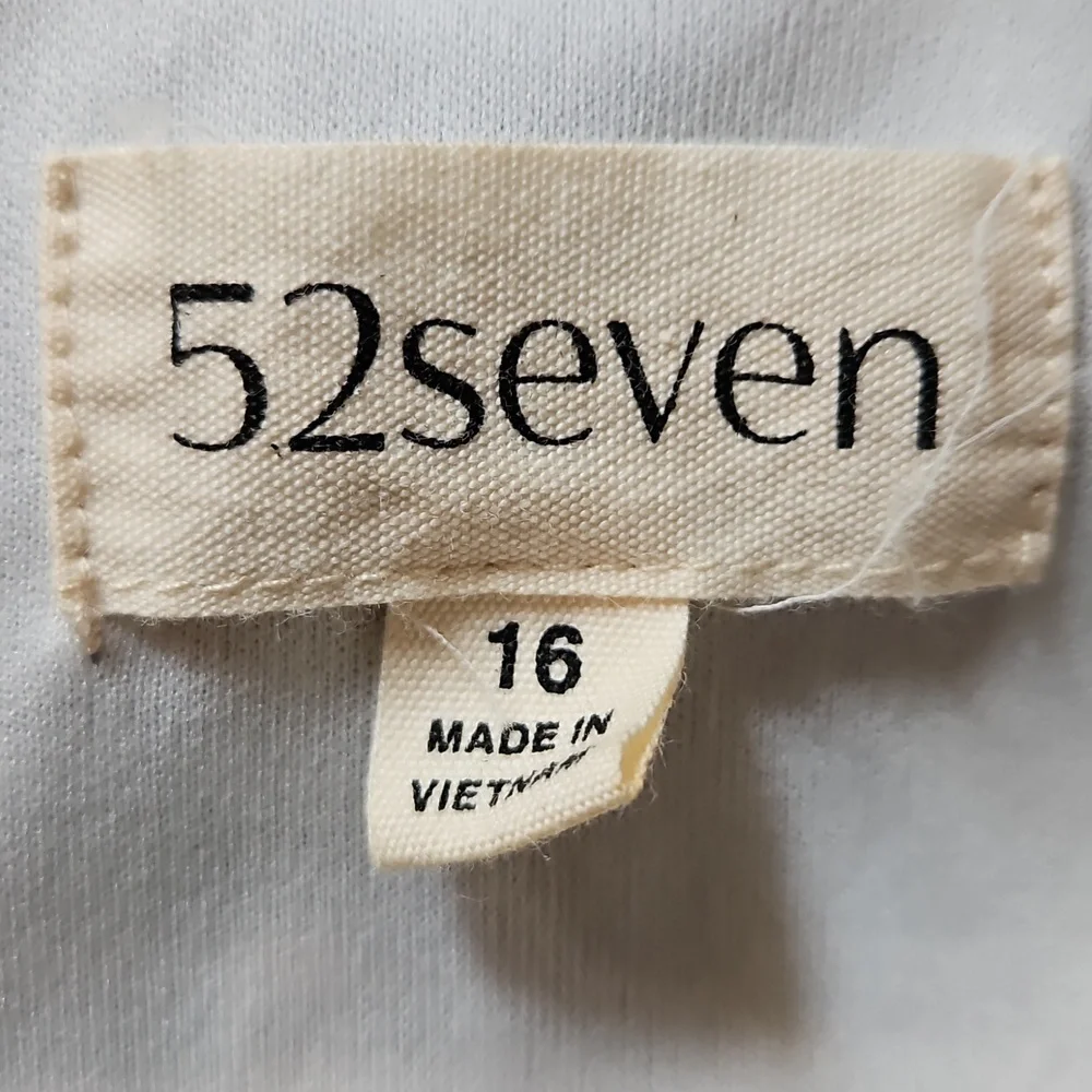 52seven SZ16 Linen Blend Maxi Dress Plaid Smocked Ruffle Tier Cottage Prairie